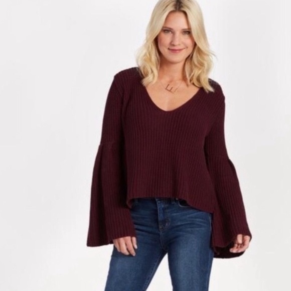 FREE PEOPLE BELL SLEEVE DAMSEL SWEATER - Picture 2 of 2